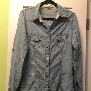 Snap Button Denim Shirt